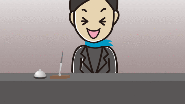 笑う女性コンシェルジュのイラスト【色、背景あり】PNG