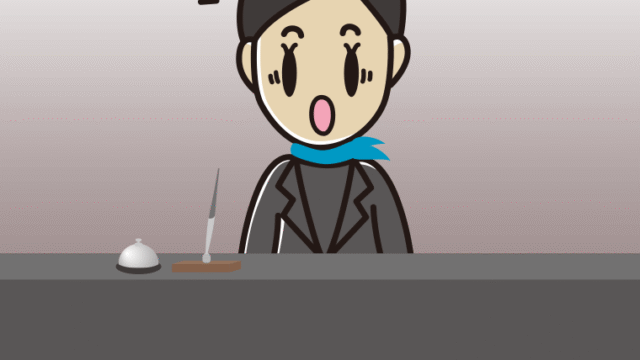 驚く女性コンシェルジュのイラスト【色、背景あり】PNG