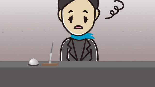 ぼーっとする女性コンシェルジュのイラスト【色、背景あり】PNG