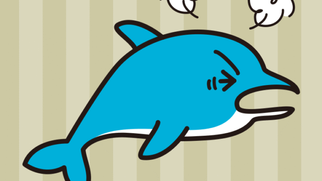 カンカンに怒るイルカちゃんのイラスト【色、背景あり】PNG