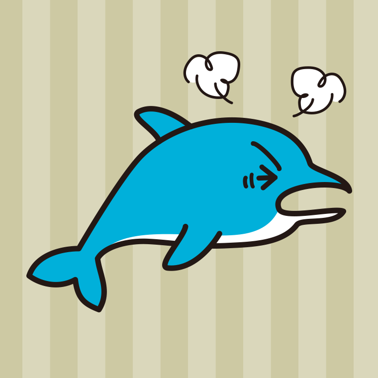 カンカンに怒るイルカちゃんのイラスト【色、背景あり】PNG