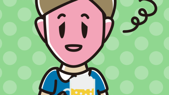 酔っぱらう男性のイラスト【色、背景あり】PNG