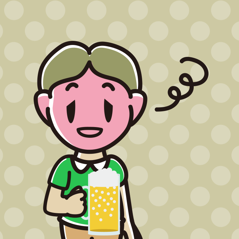 酔っぱらう小学生男子のイラスト【色、背景あり】PNG