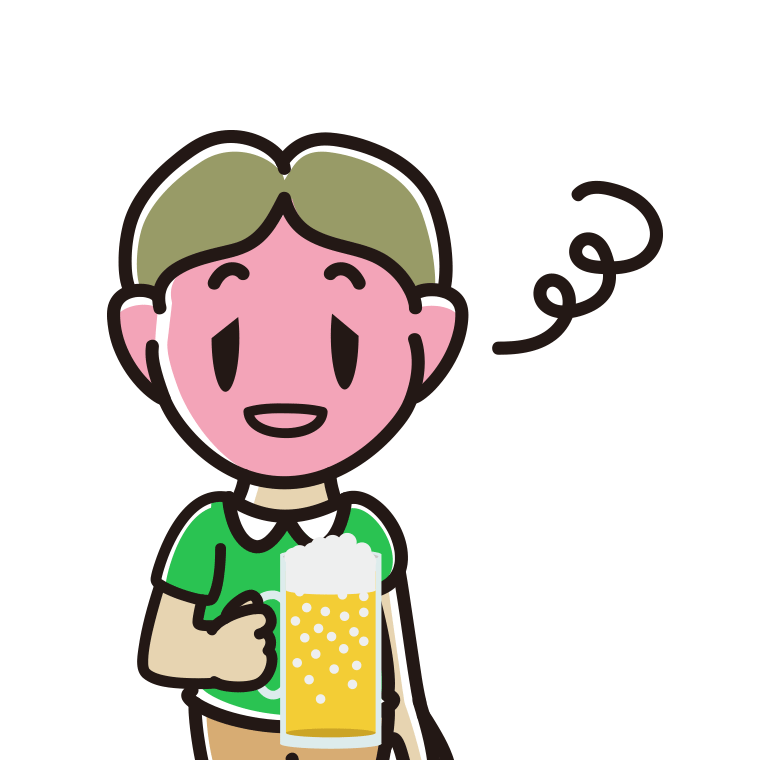 酔っぱらう小学生男子のイラスト【色あり、背景なし】透過PNG