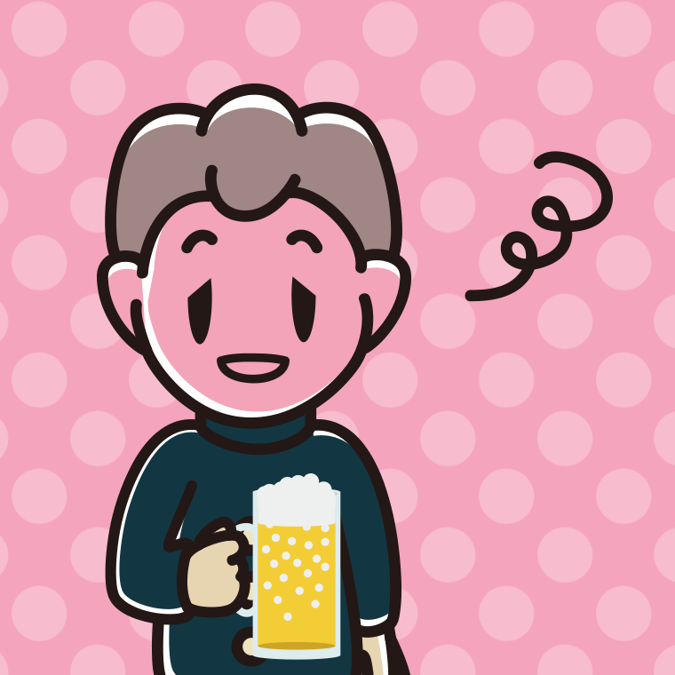 酔っぱらう男子中学生のイラスト【色、背景あり】PNG