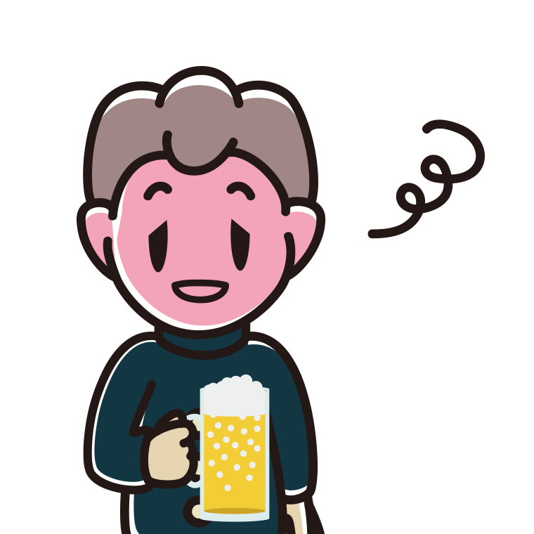 酔っぱらう男子中学生のイラスト【色あり、背景なし】透過PNG