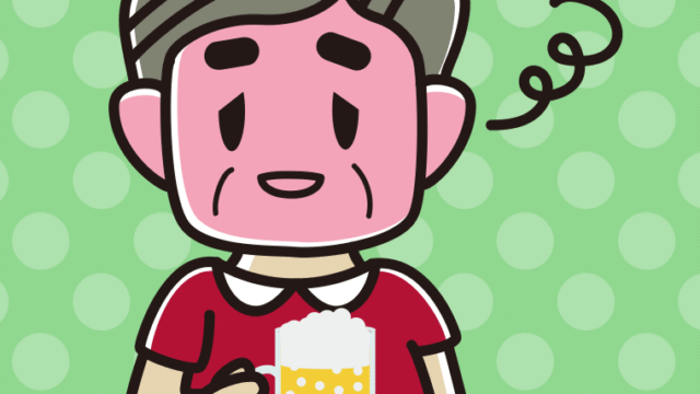 酔っぱらうおじさんのイラスト【色、背景あり】PNG