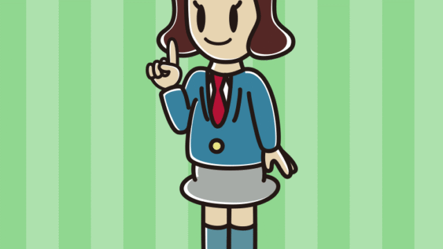 人差し指を立てる女子高校生のイラスト【色、背景あり】PNG