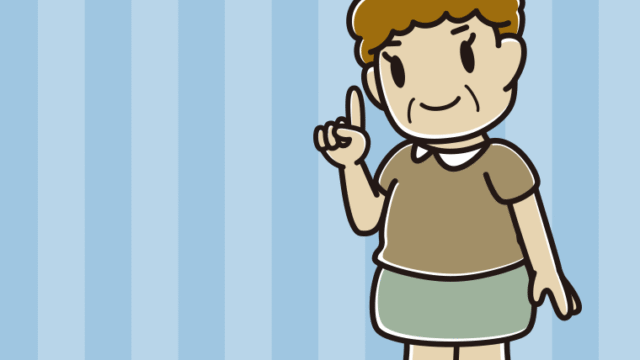 ロボット掃除機で掃除をするおばさんのイラスト【色、背景あり】PNG