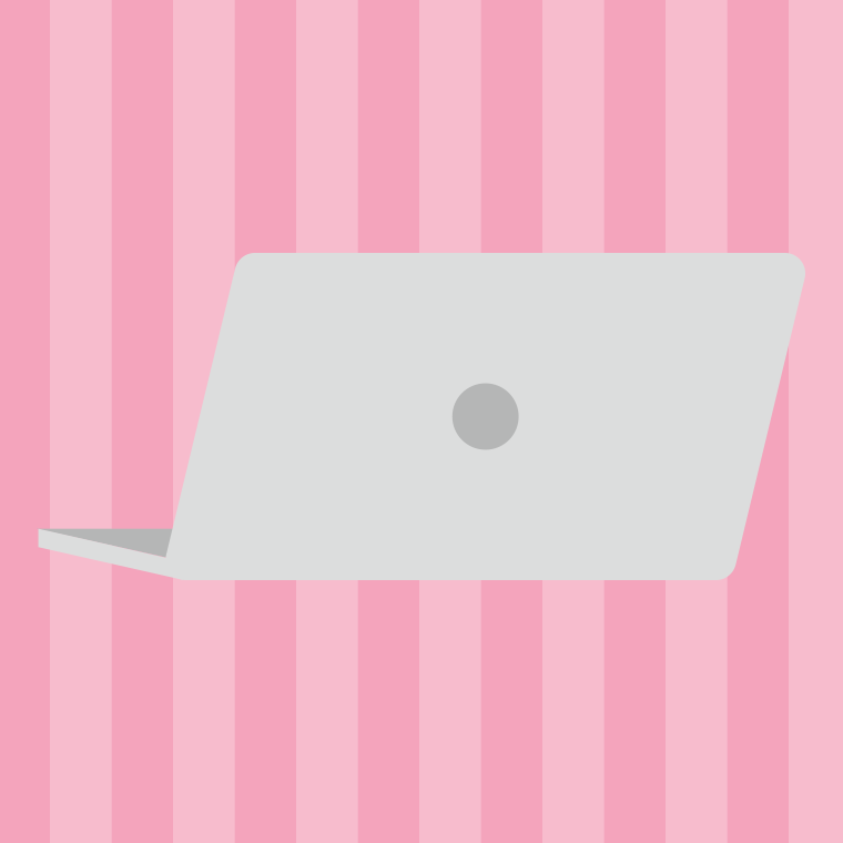 ノートパソコンのイラスト【色、背景あり】PNG