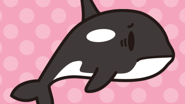 困るシャチちゃんのイラスト【色、背景あり】PNG