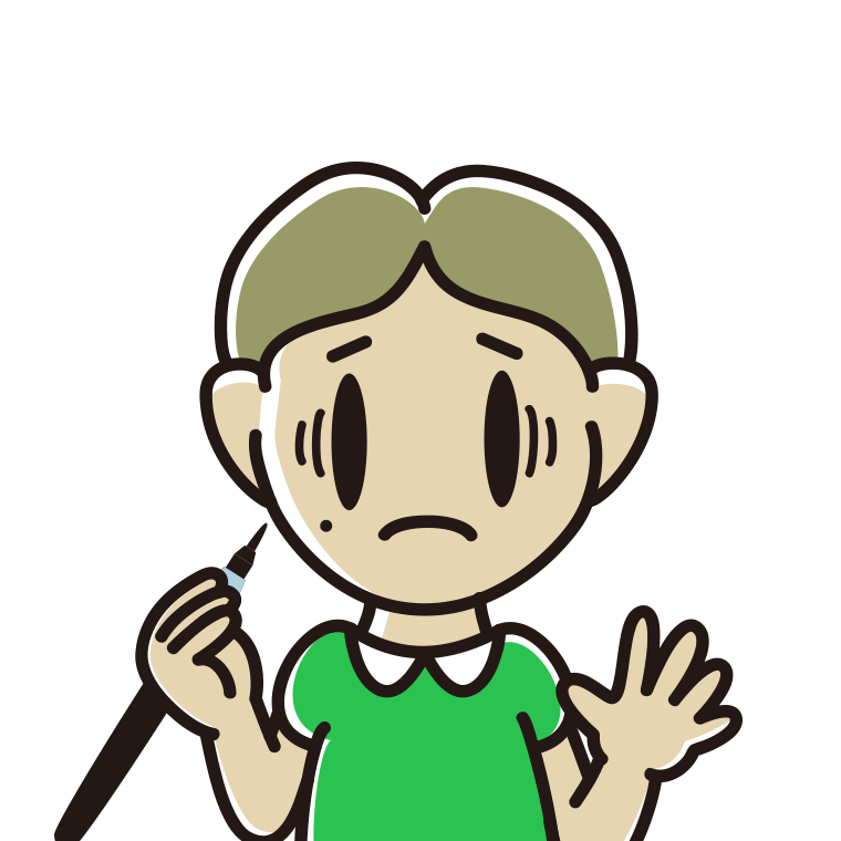 ほくろを描き足して困る小学生男子のイラスト【色あり、背景なし】透過PNG