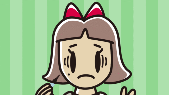 ほくろを描き足して困る小学生女子のイラスト【色、背景あり】PNG