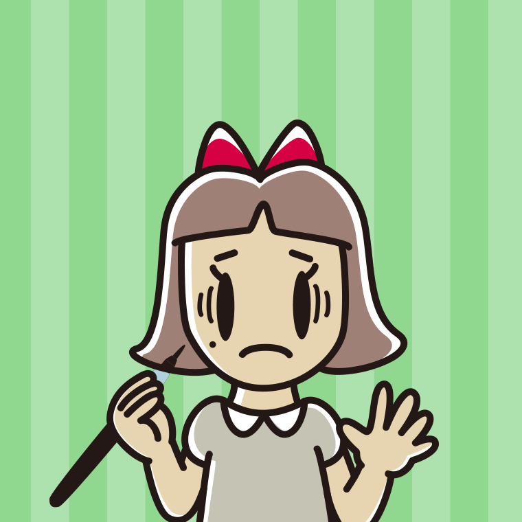 ほくろを描き足して困る小学生女子のイラスト【色、背景あり】PNG