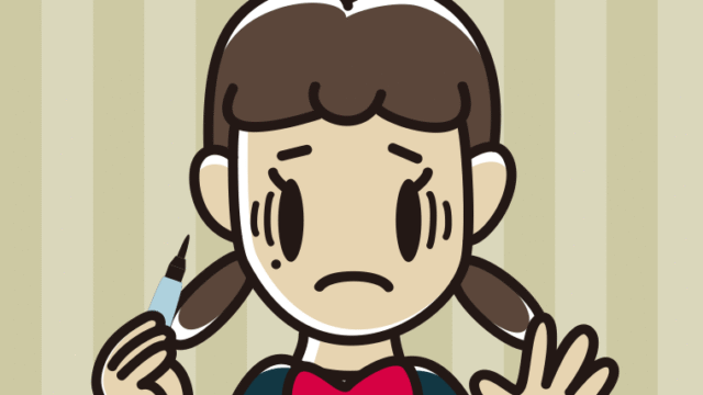 ほくろを描き足して困る女子中学生のイラスト【色、背景あり】PNG