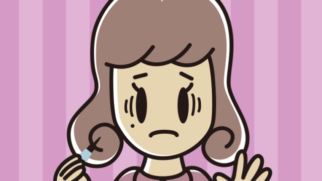 ほくろを描き足して困る女子大学生のイラスト【色、背景あり】PNG