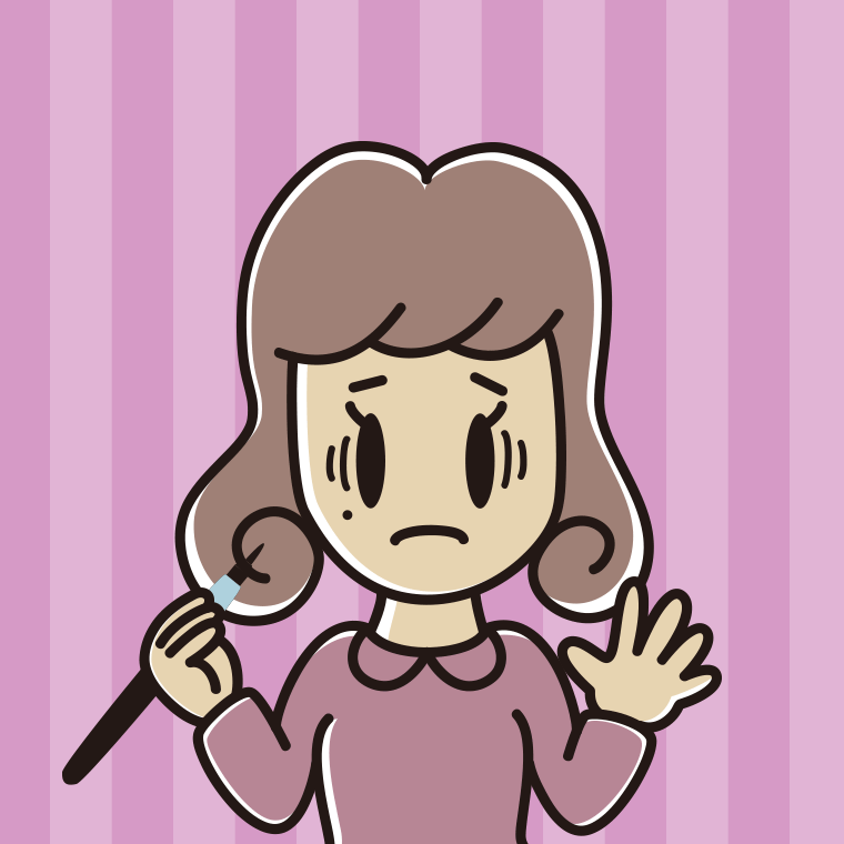 ほくろを描き足して困る女子大学生のイラスト【色、背景あり】PNG
