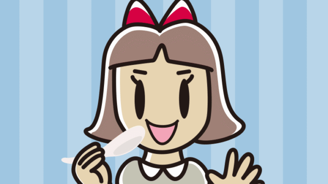 チャーハンを食べる小学生女子のイラスト【色、背景あり】PNG