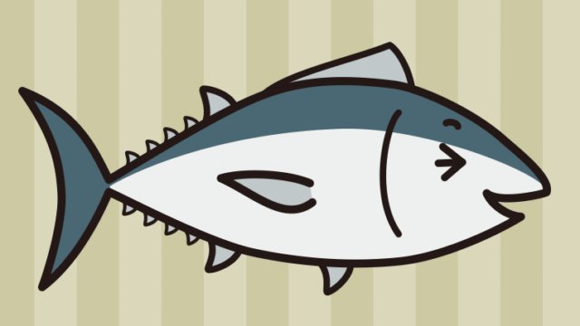 笑うマグロちゃんのイラスト【色、背景あり】PNG