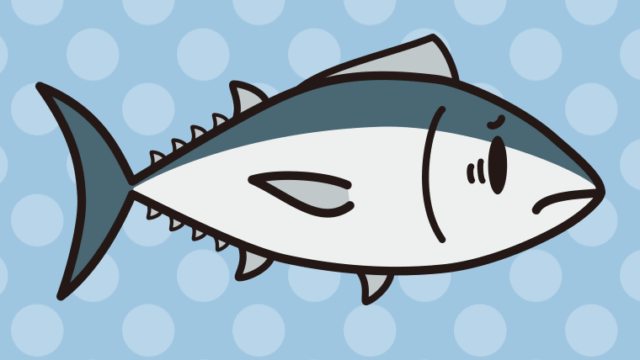 困るマグロちゃんのイラスト【色、背景あり】PNG