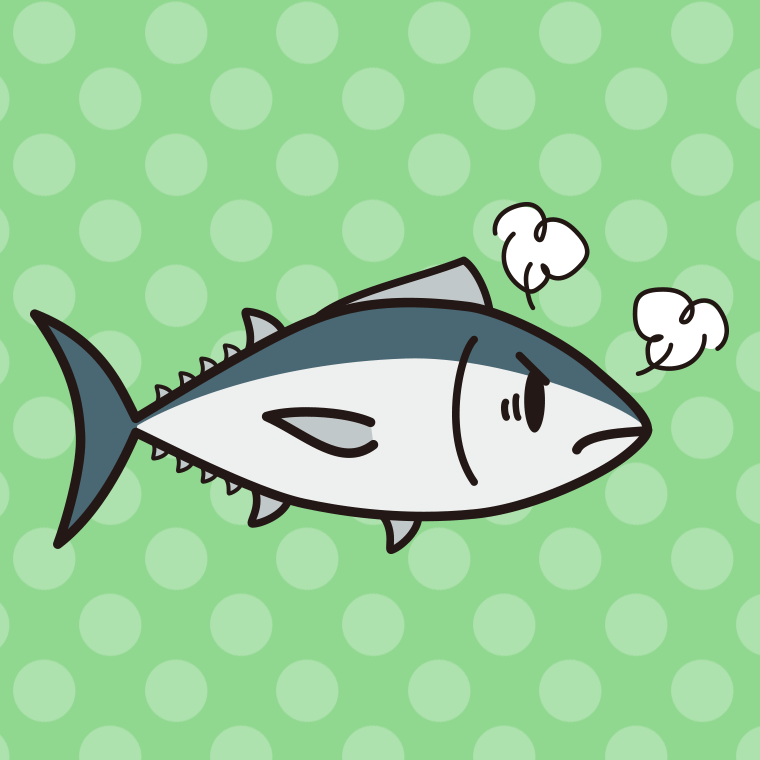 怒るマグロちゃんのイラスト【色、背景あり】PNG