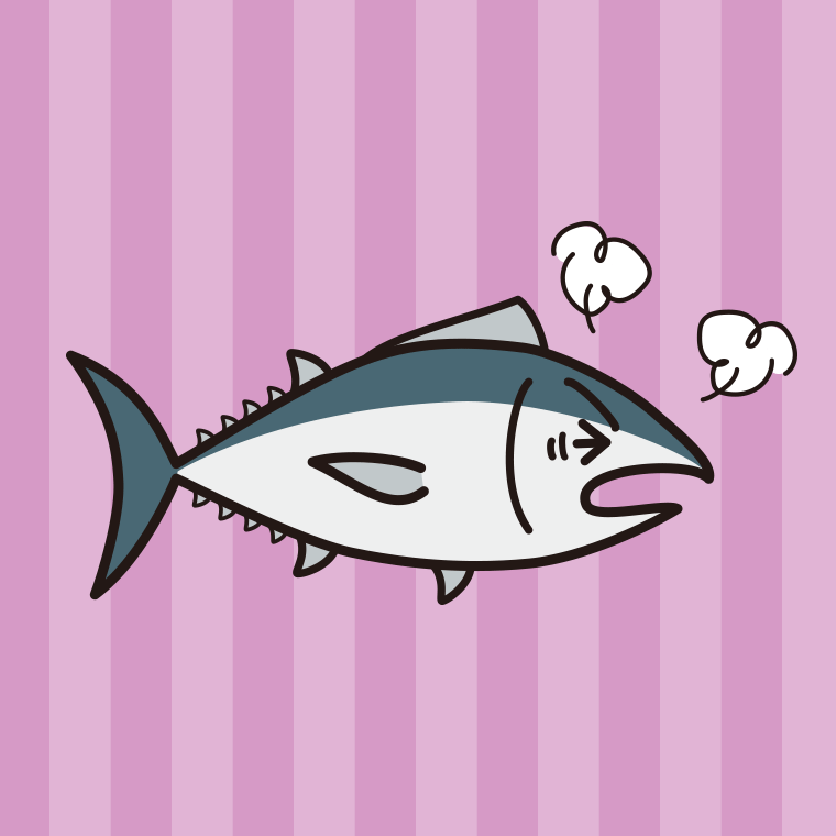カンカンに怒るマグロちゃんのイラスト【色、背景あり】PNG