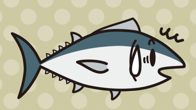 驚くマグロちゃんのイラスト【色、背景あり】PNG