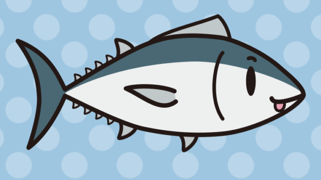 テヘペロなマグロちゃんのイラスト【色、背景あり】PNG