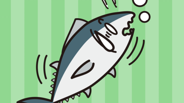 溺れるマグロちゃんのイラスト【色、背景あり】PNG