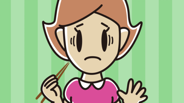 焼き鮭で困る女性のイラスト【色、背景あり】PNG