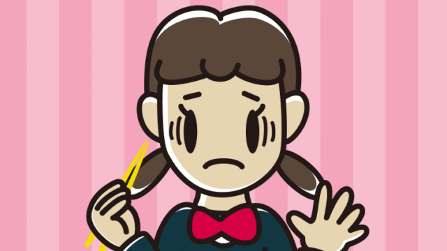 焼き鮭で困る女子中学生のイラスト【色、背景あり】PNG