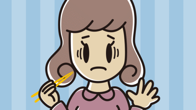 焼き鮭で困る女子大学生のイラスト【色、背景あり】PNG