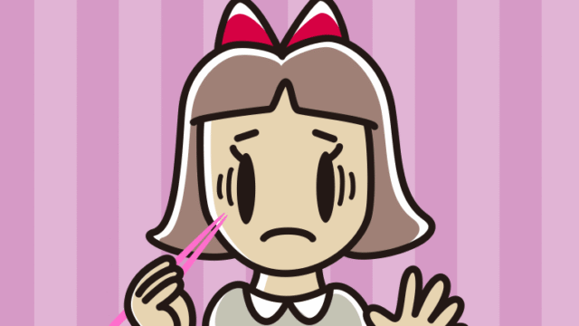 たくあんで困る小学生女子のイラスト【色、背景あり】PNG