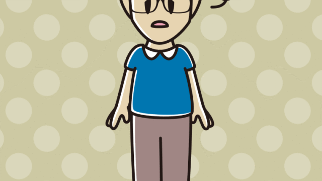 ぼーっとする眼鏡の男性のイラスト【色、背景あり】PNG