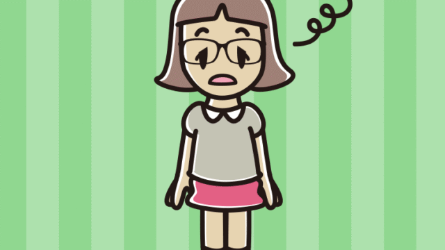 ぼーっとする眼鏡の小学生女子のイラスト【色、背景あり】PNG