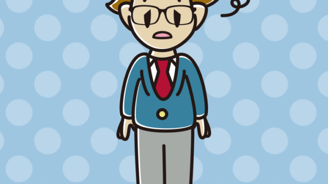 ぼーっとする眼鏡の男子高校生のイラスト【色、背景あり】PNG