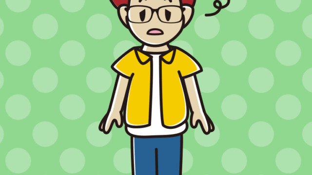 ぼーっとする眼鏡の男子大学生のイラスト【色、背景あり】PNG