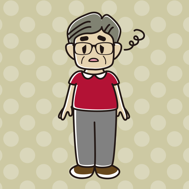 ぼーっとする眼鏡のおじさんのイラスト【色、背景あり】PNG