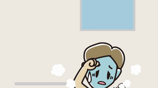 お風呂で具合が悪い男性のイラスト【色、背景あり】PNG