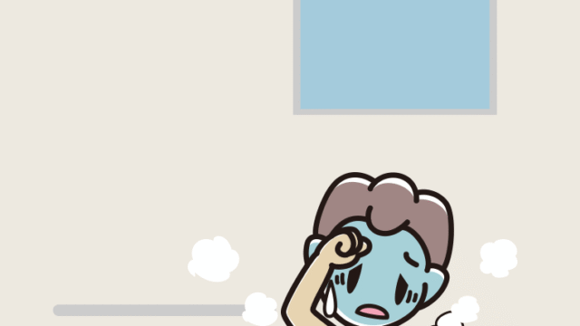 お風呂で具合が悪い男子中学生のイラスト【色、背景あり】PNG