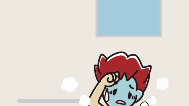 お風呂で具合が悪い男子大学生のイラスト【色、背景あり】PNG