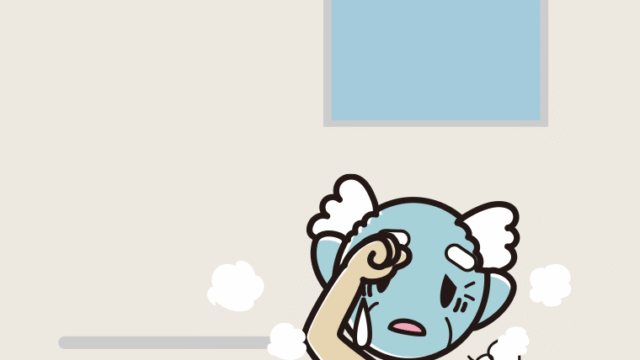 お風呂で具合が悪いおじいさんのイラスト【色、背景あり】PNG
