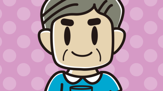 トマトジュースを飲むおじさんのイラスト【色、背景あり】PNG