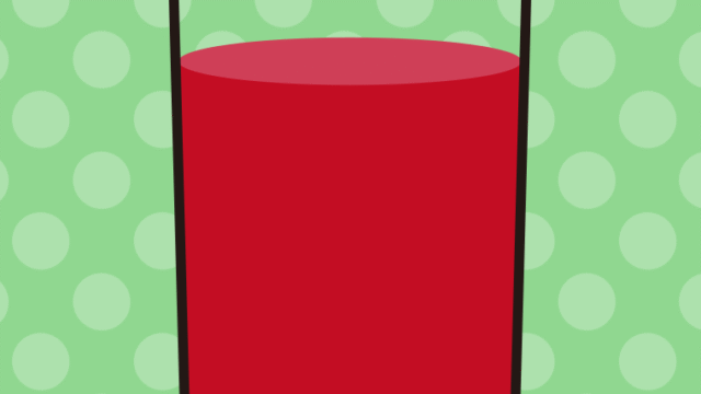 コップに入ったトマトジュースのイラスト【色、背景あり】PNG