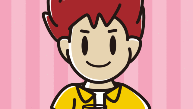 オレンジ（野菜）ジュースを飲む男子大学生のイラスト【色、背景あり】PNG