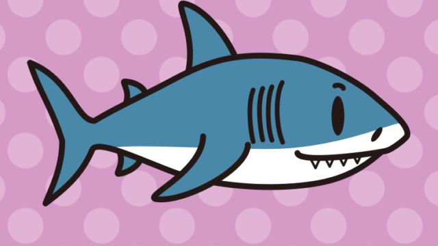 かわいいサメちゃんのイラスト【色、背景あり】PNG