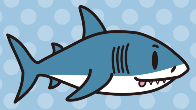 テヘペロなサメちゃんのイラスト【色、背景あり】PNG