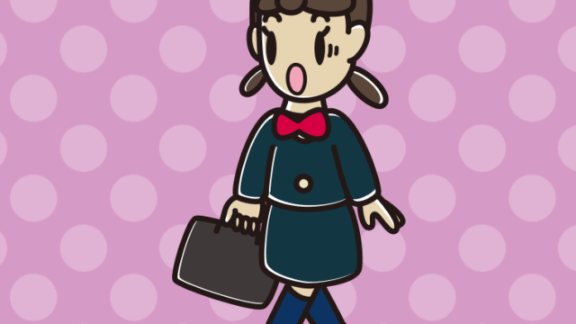 通学中に驚く女子中学生のイラスト【色、背景あり】PNG