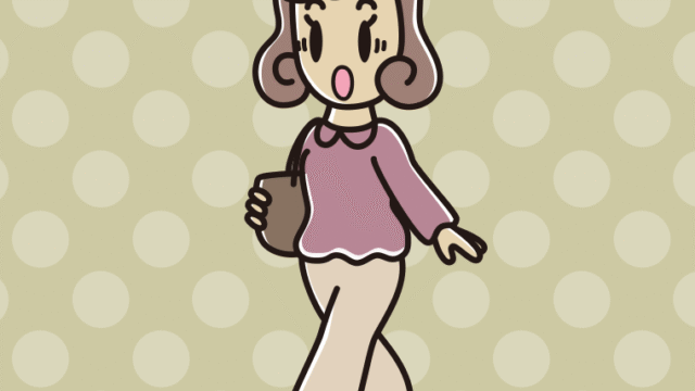 通学中に驚く女子大学生のイラスト【色、背景あり】PNG