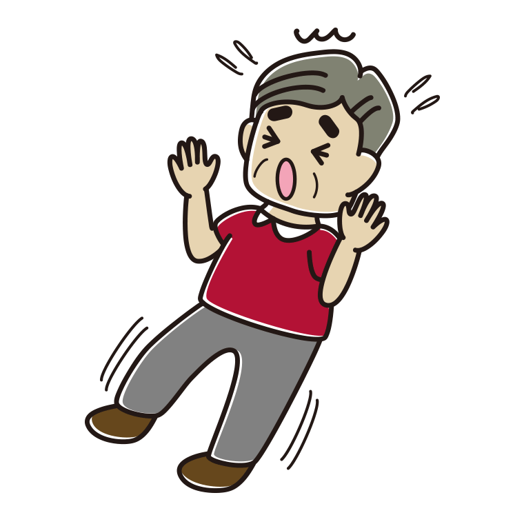 驚いてのけぞるおじさんのイラスト【色あり、背景なし】透過PNG